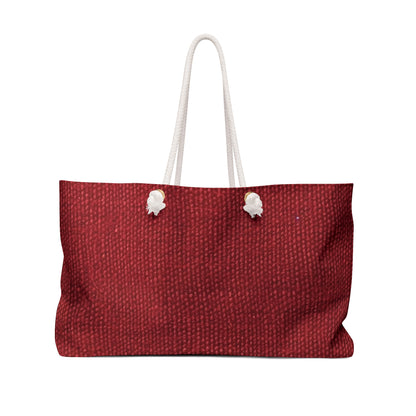 Rojo rubí atrevido: estilo apasionante de tela inspirado en la mezclilla - Bolso de fin de semana