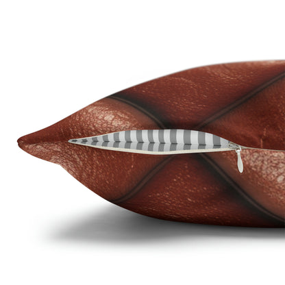 Brown Leather Cognac Pattern Rugged Durable Design Style - Spun Polyester Square Pillow Case