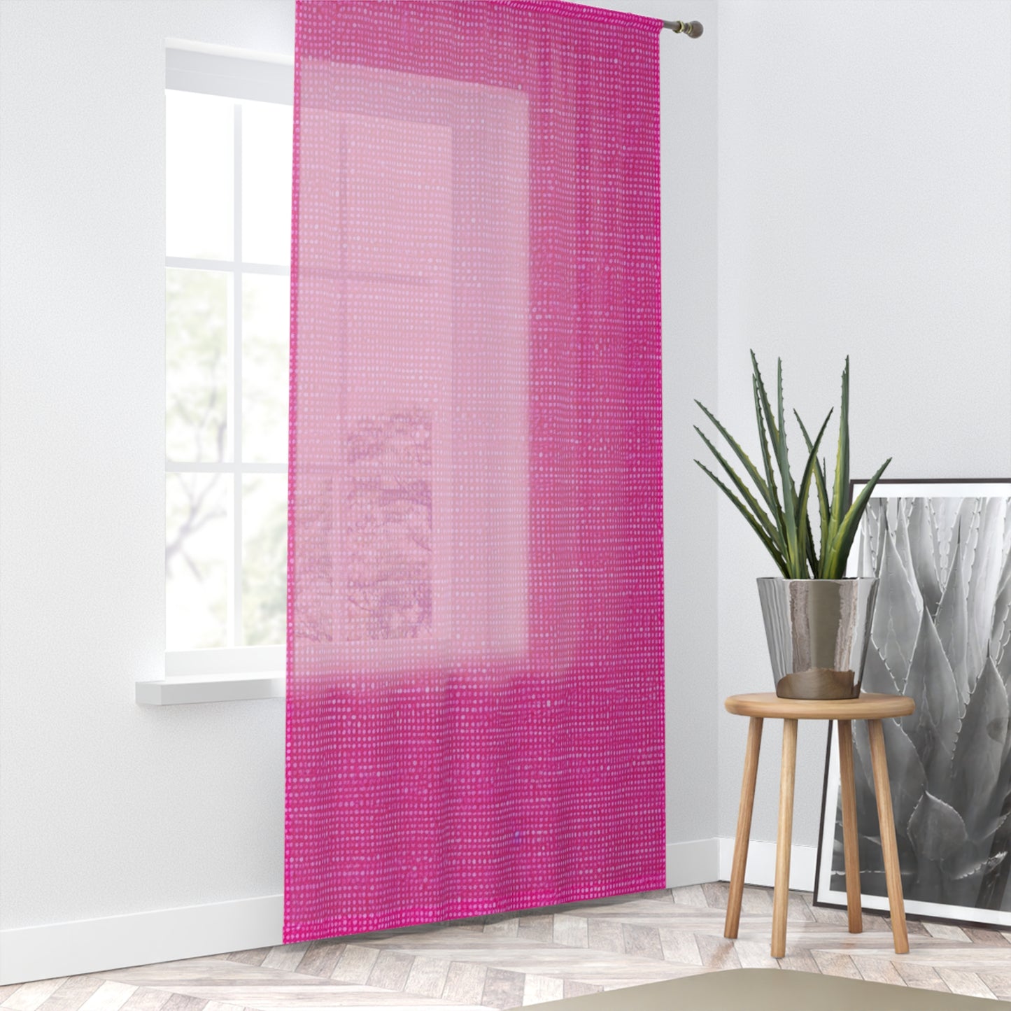 Hot Neon Pink Doll Like: Denim-Inspired, Bold & Bright Fabric - Window Curtain