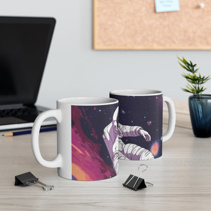 Astro Pioneer - Star-filled Galaxy Illustration - Ceramic Mug 11oz