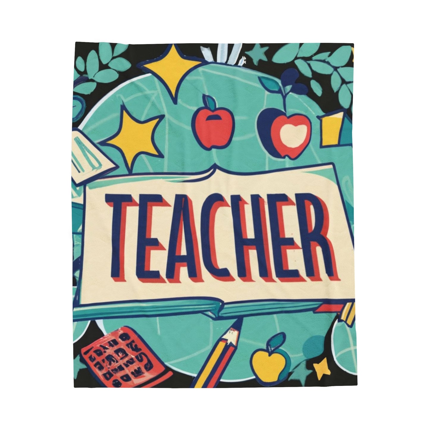 Teacher Schoolhouse Nostalgia Retro Educator Classroom - Velveteen Plush Blanket