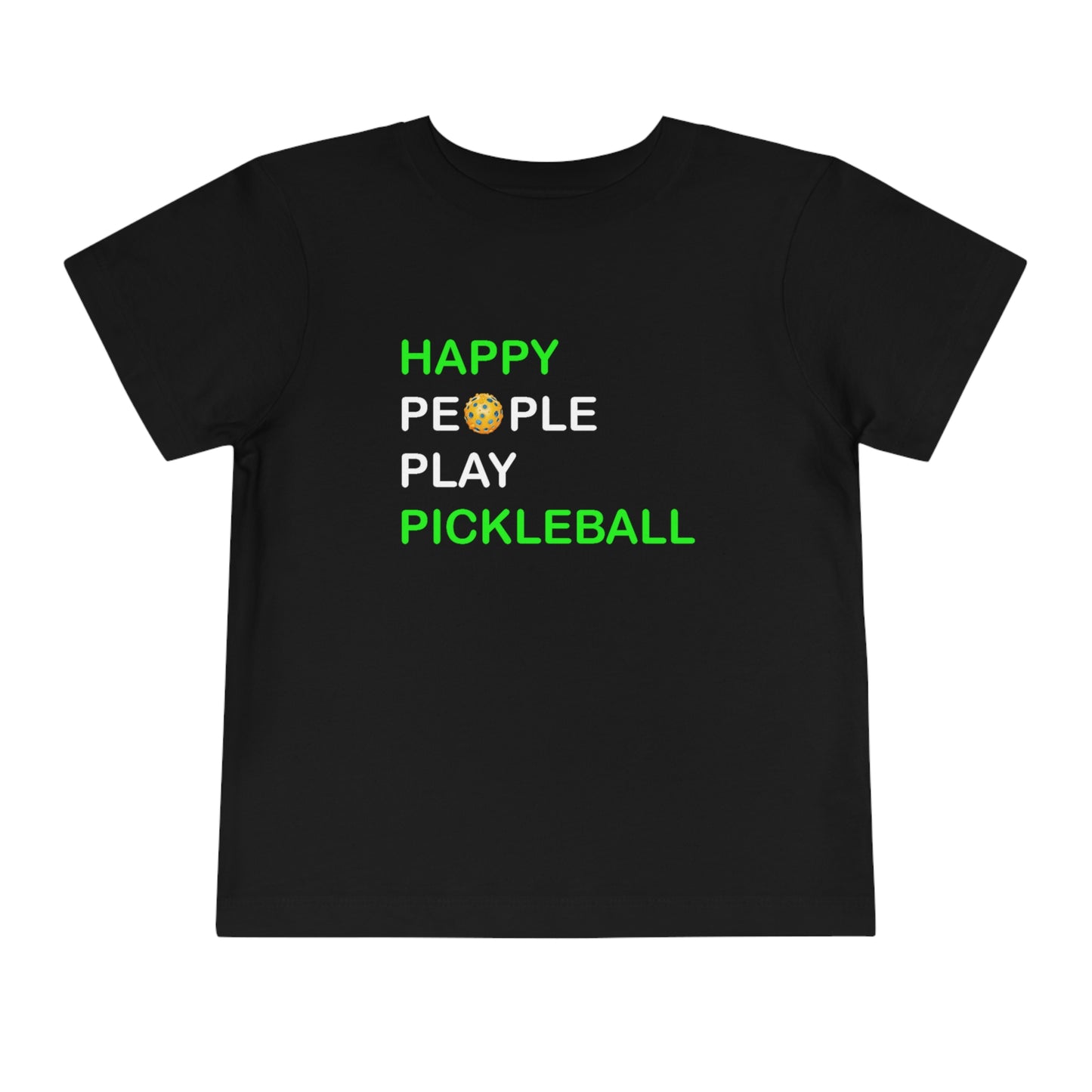 Happy People Play Pickleball Sport Game Graphic - Toddler Short Sleeve Tee