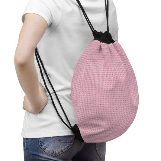 Blushing Garment Dye Pink: Denim-Inspired, Soft-Toned Fabric - Drawstring Bag