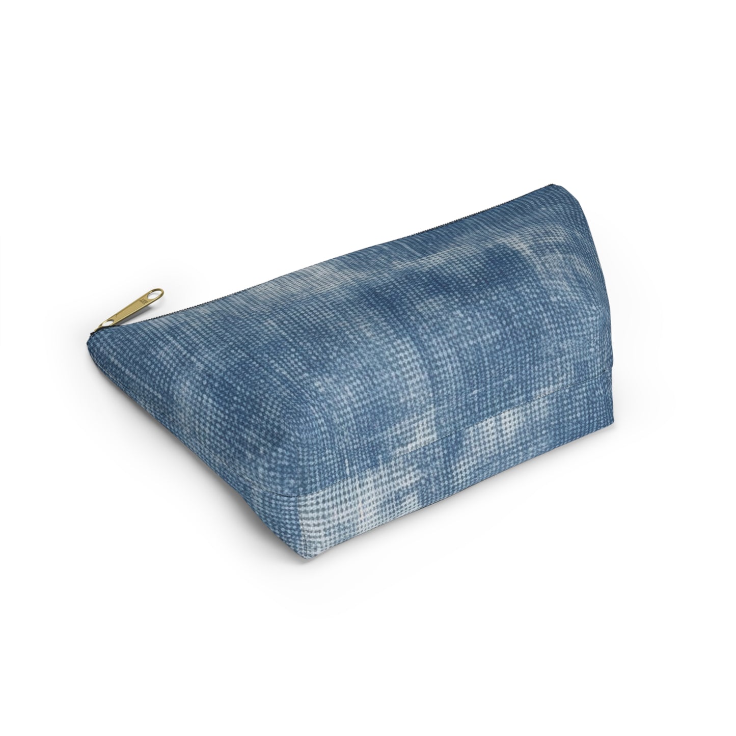 Faded Blue Washed-Out: Denim-Inspired, Style Fabric - Accessory Pouch w T-bottom