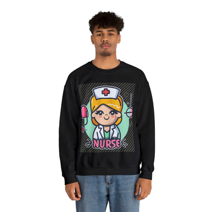 Kawaii Nurse Anime - Regalo de trabajo de personaje - Sudadera unisex Heavy Blend™ Crewneck 