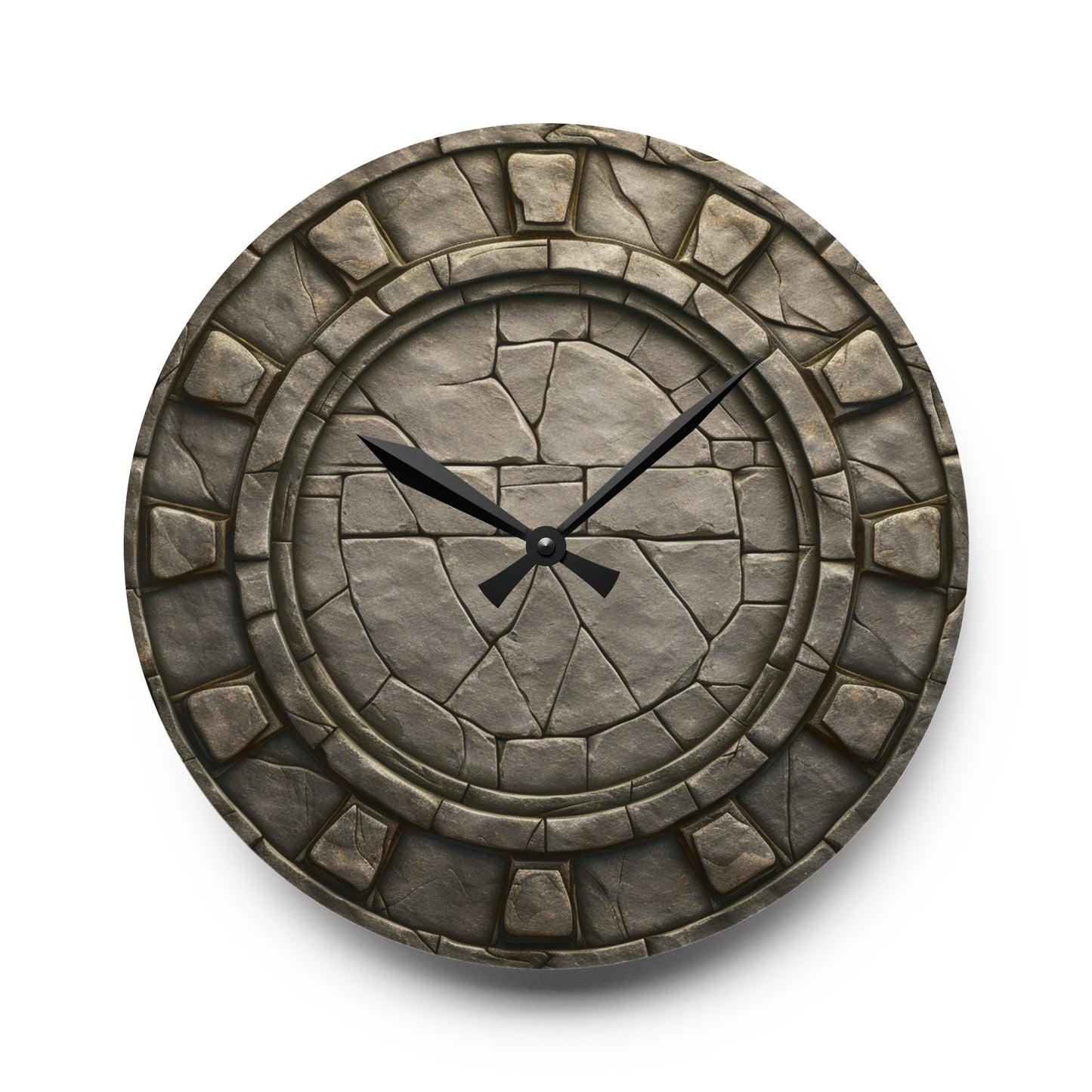 Token Border, Stone Acrylic Wall Clock