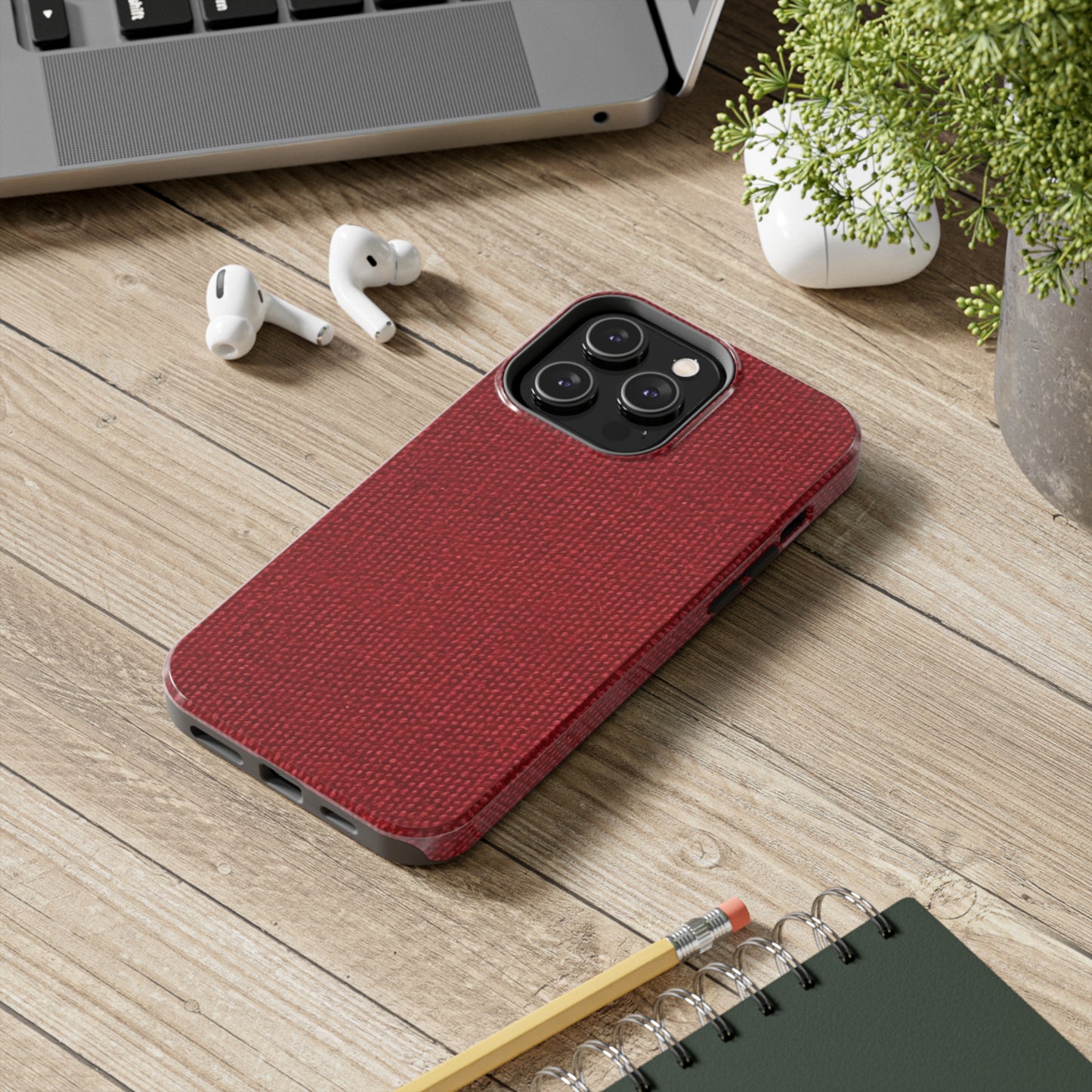 Bold Ruby Red: Denim-Inspired, Passionate Fabric Style - Tough Phone Cases