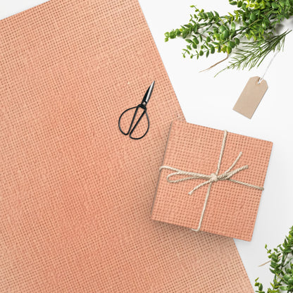 Soft Pink-Orange Peach: Denim-Inspired, Lush Fabric - Wrapping Paper