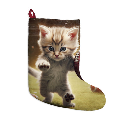 Football Kitty Fantasy: Gato Felino American Sport Quarterback - Medias de Navidad