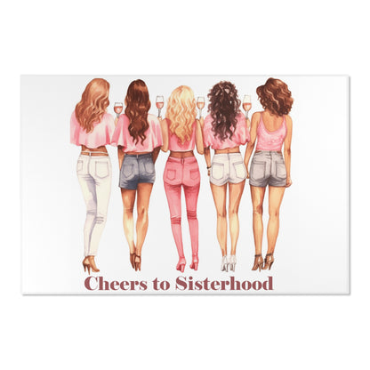 Cheers to Sisterhood - Sorority Chic Bachelorette Party Illustration - Area Rugs