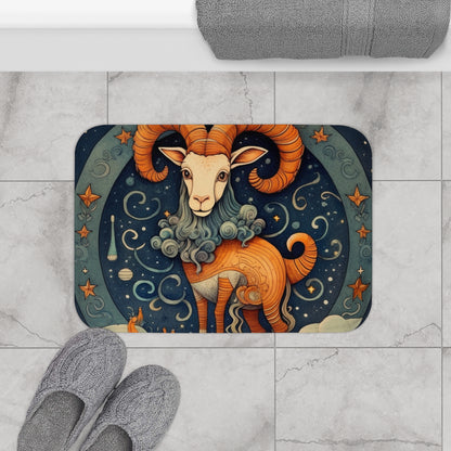 Diseño humorístico del estilo del libro infantil del zodiaco Capricornio - Alfombra de baño