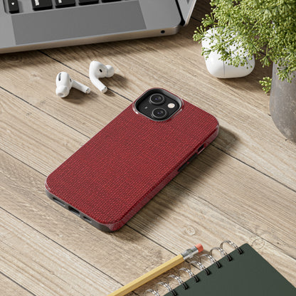 Bold Ruby Red: Denim-Inspired, Passionate Fabric Style - Tough Phone Cases