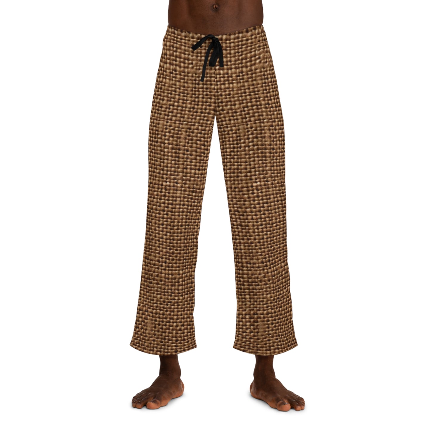 Brown Trouser, Men's Pajama Pants (AOP)