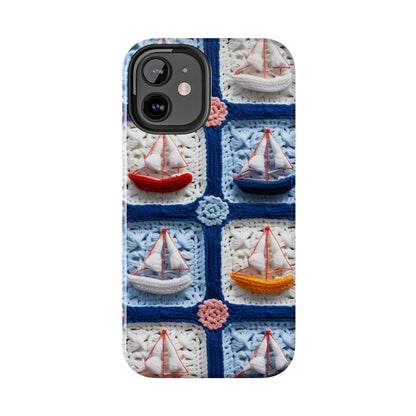 Crochet Boat Ship Sea Vessel Ocean Beach Travel Yacht Design - Tough Phone Cases