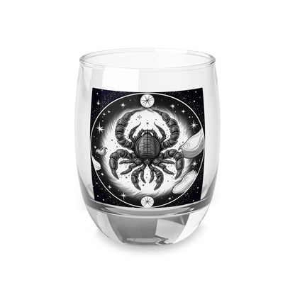 Scorpio Zodiac - High-Quality Clear Glass Whiskey Glass - Mystical Starry Design