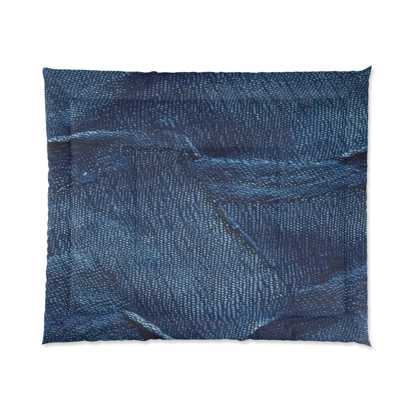 Dark Blue: Distressed Denim-Inspired Fabric Design - Comforter