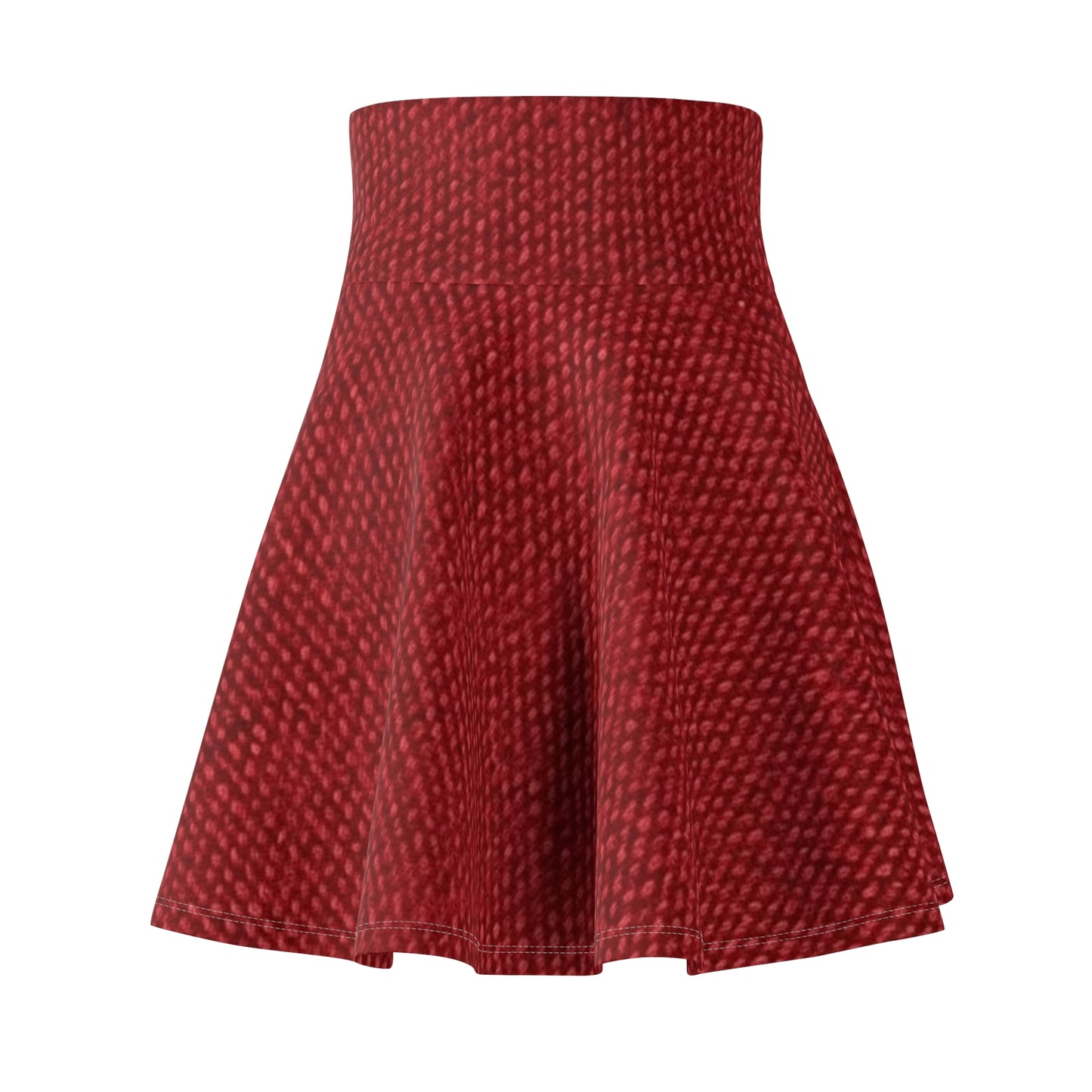 Bold Ruby Red: Denim-Inspired, Passionate Fabric Style - Women's Skater Skirt (AOP)