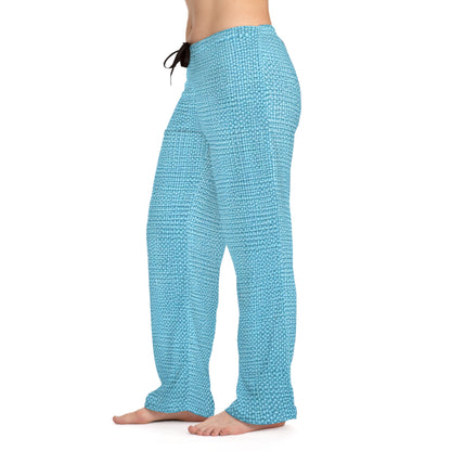 Bright Aqua Teal: tela de verano azul refrescante inspirada en la mezclilla - Pantalones de pijama para mujer (AOP) 