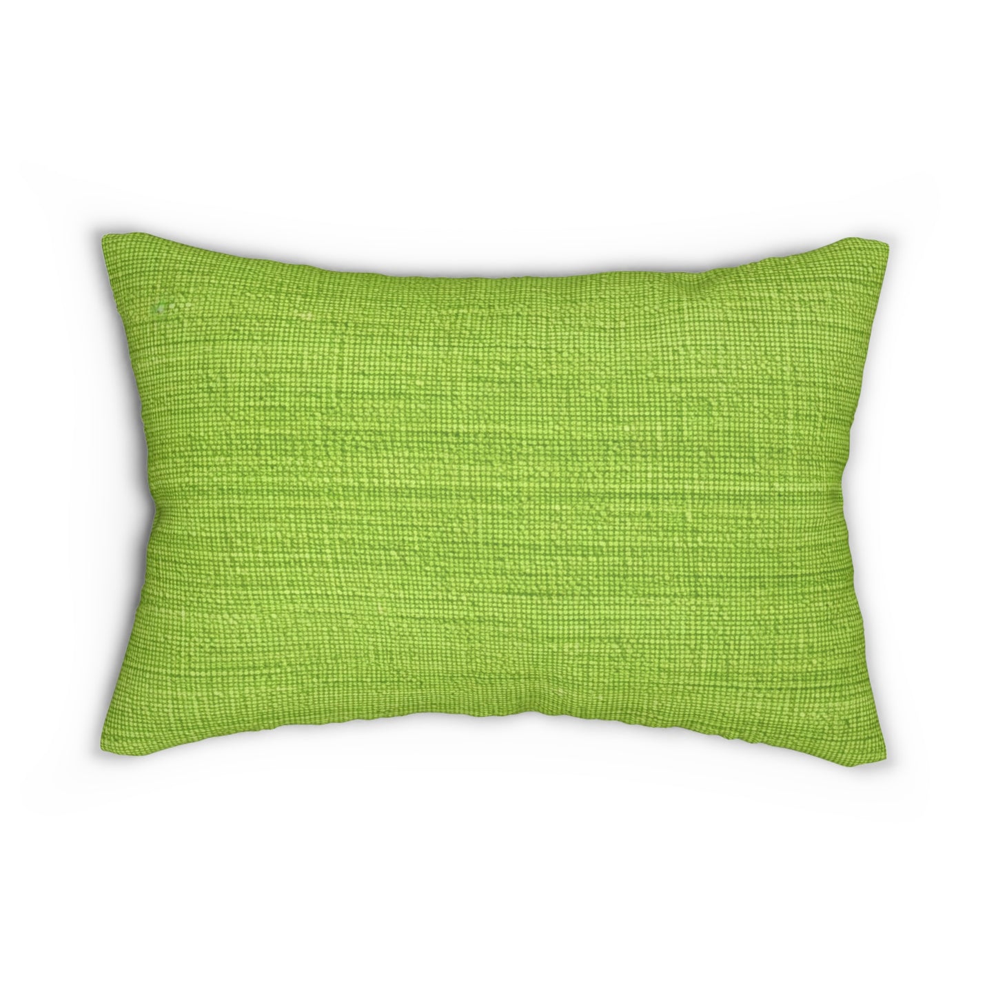 Lush Grass Neon Green: Denim-Inspired, Springtime Fabric Style - Spun Polyester Lumbar Pillow