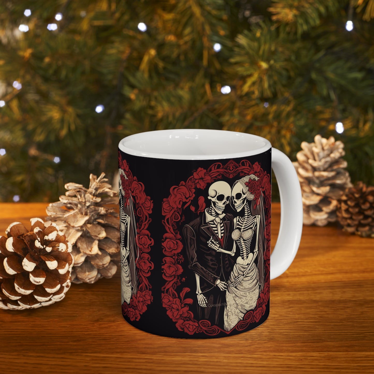 Halloween Wedding Bride & Groom Love - Holiday Festive - Ceramic Mug 11oz