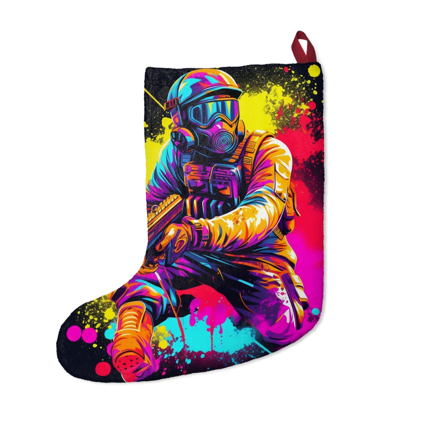 Paintball Action Sport: Player in Battle, Paint Splatter - Christmas Stockings