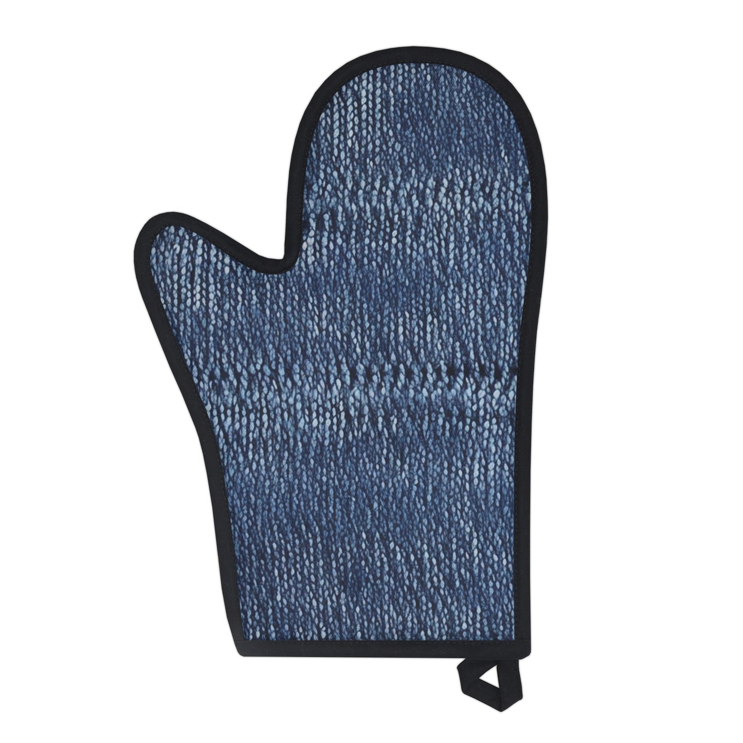 Indigo blue jean Denim Design Pattern Style - Oven Glove