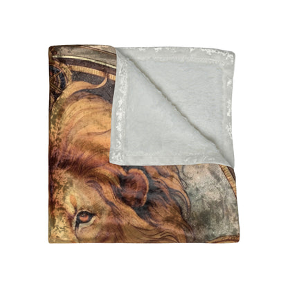 Astrological Leo Sign Vibrant Celestial Cosmic Zodiac - Crushed Velvet Blanket