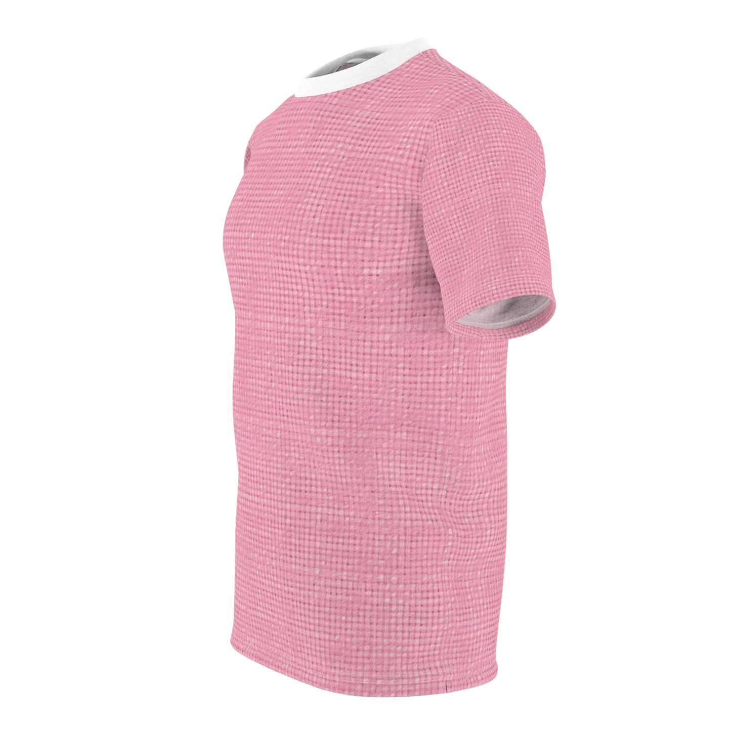 Pastel Rose Pink: Denim-Inspired, Refreshing Fabric Design - Unisex Cut & Sew Tee (AOP)