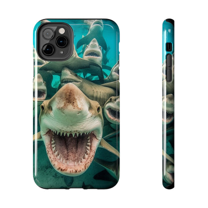 Laughing Lemon Sharks: Joyful Sea Jaws Ocean Deep - Tough Phone Cases