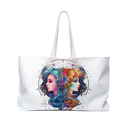 Graffiti Gemini Zodiac Sign - Astrology, Twins Symbol - Weekender Bag