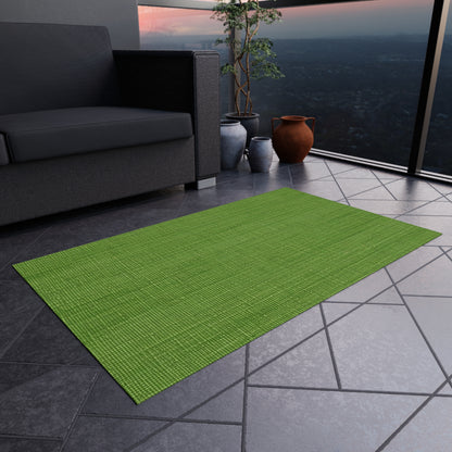 Olive Green Denim-Style: Seamless, Textured Fabric - Outdoor Rug