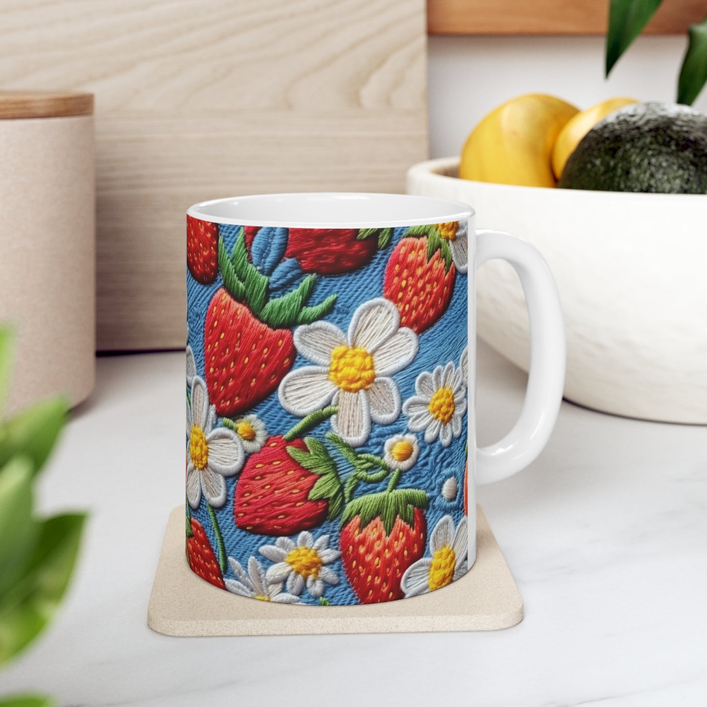 Orchard Berries: Juicy Sweetness from Nature's Garden - Fresh Strawberry Elegance - Ceramic Mug 11oz