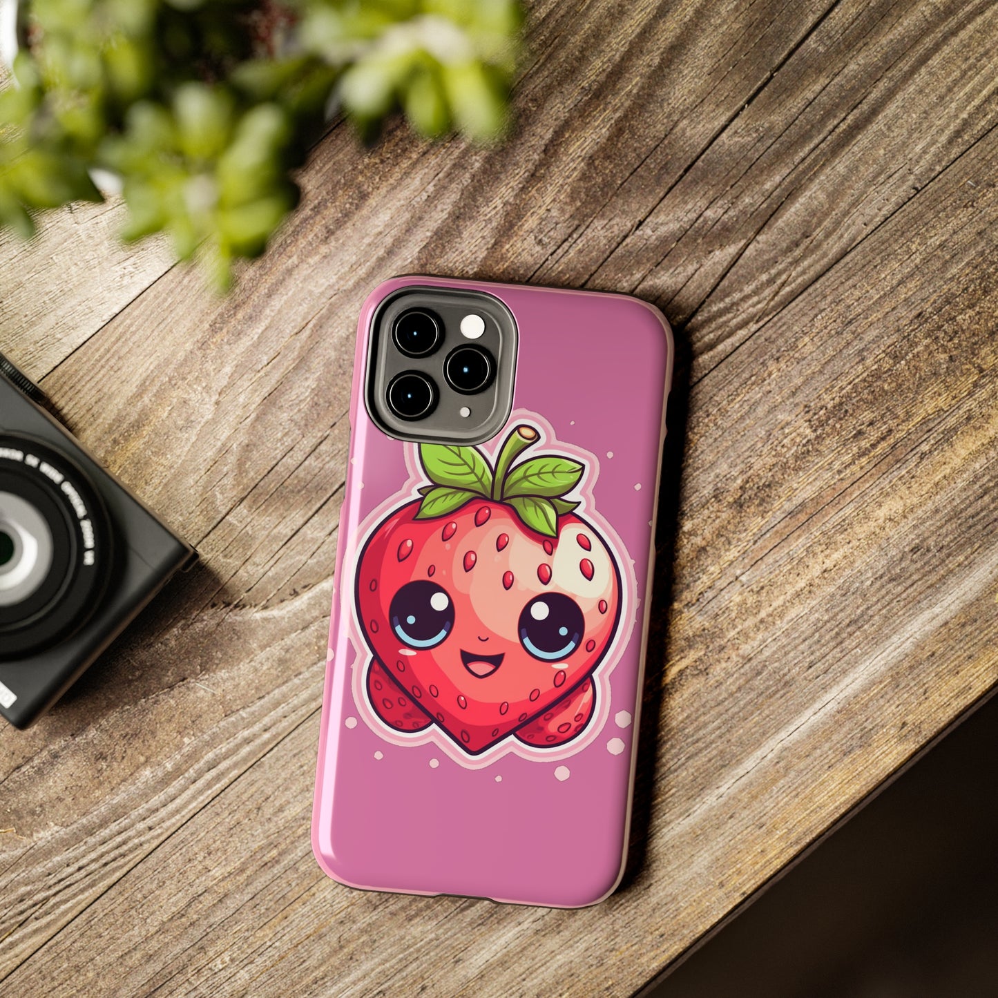 Kawaii Strawberry Adventure - Anime Classic Traditional Japanese Fruit - Otaku Artwork - Tough Phone Cases