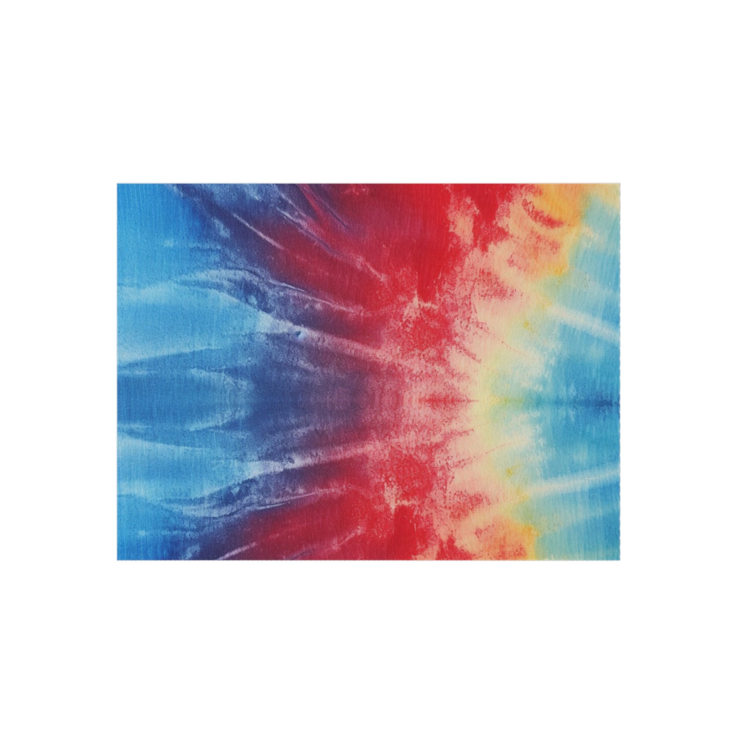 Rainbow Tie-Dye Denim: Vibrant Multi-Color, Fabric Design Spectacle - Outdoor Rug