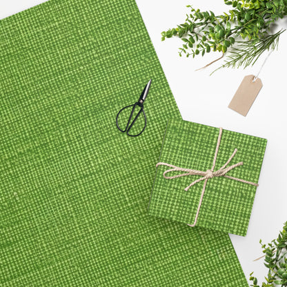 Olive Green Denim-Style: Seamless, Textured Fabric - Wrapping Paper