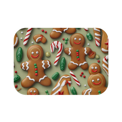 Gingerbread Man Christmas Cookie - Tree - Candy Cane - Bath Mat