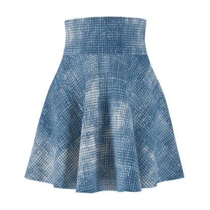 Faded Blue Washed-Out: Denim-Inspired, Style Fabric - Women's Skater Skirt (AOP)