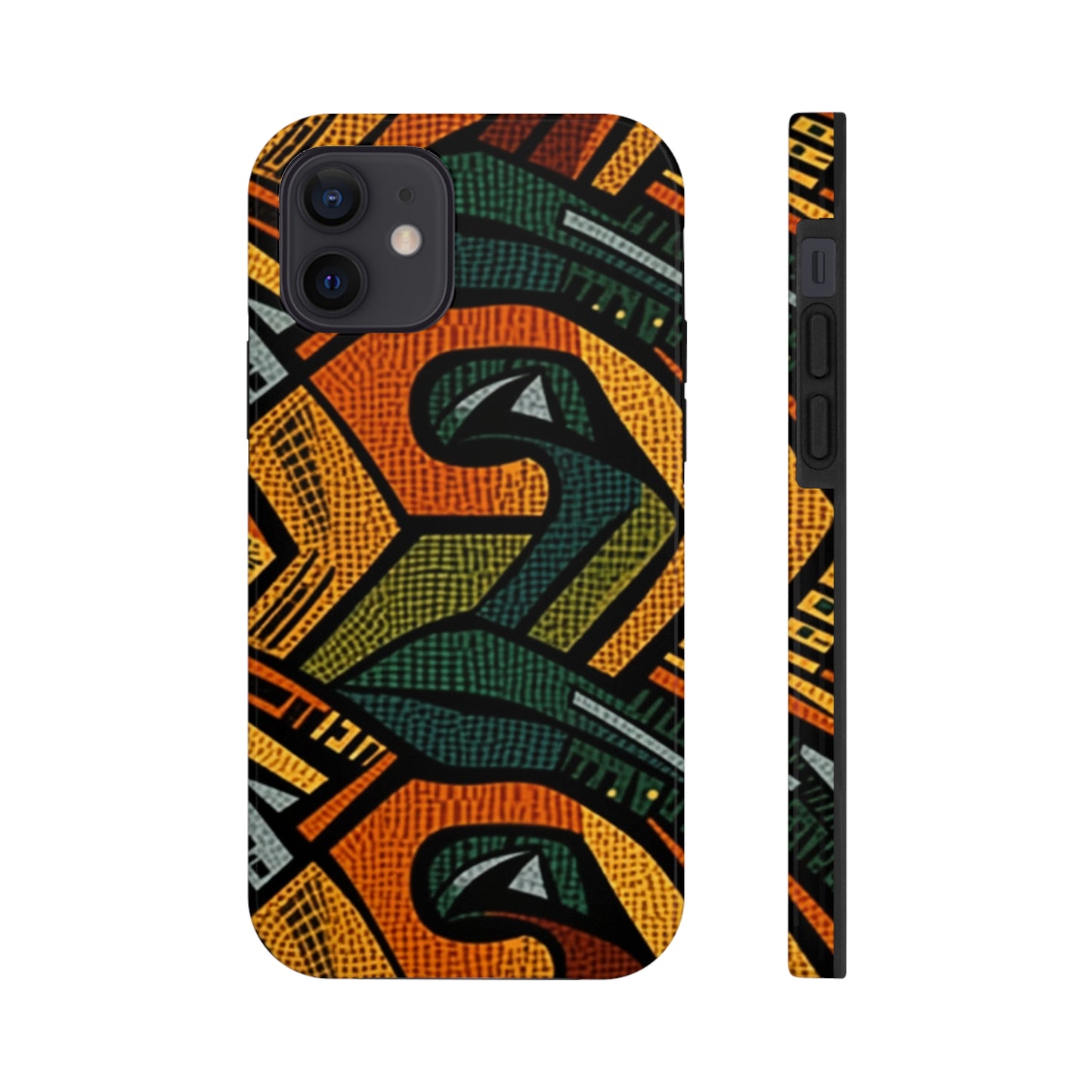 1960-1970s Style African Ornament Textile - Bold, Intricate Pattern - Tough Phone Cases