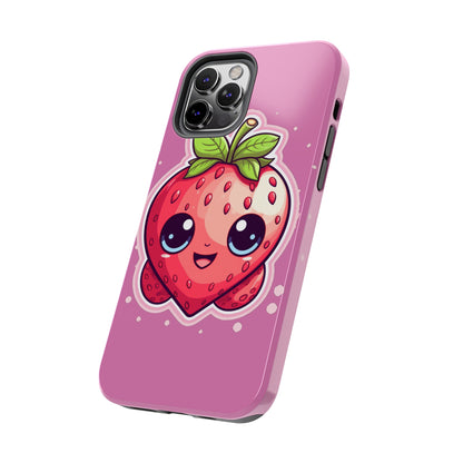 Kawaii Strawberry Adventure - Anime Classic Traditional Japanese Fruit - Otaku Artwork - Tough Phone Cases