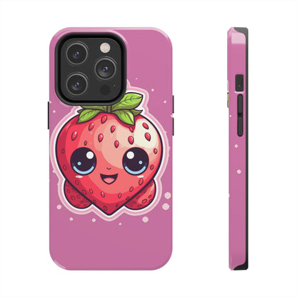 Kawaii Strawberry Adventure - Anime Classic Traditional Japanese Fruit - Otaku Artwork - Tough Phone Cases