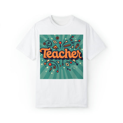 Regalo de educación escolar de aula de profesor retro - Camiseta unisex teñida de prendas 