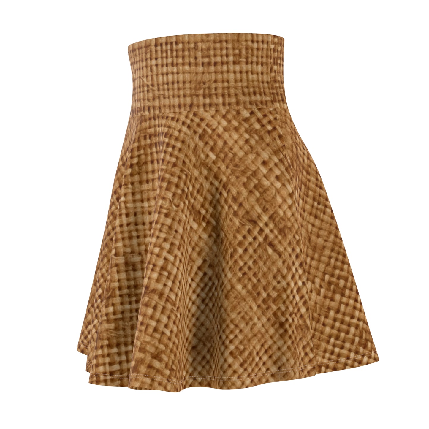 Brown Light Chocolate: Denim-Inspired Elegant Fabric - Women's Skater Skirt (AOP)