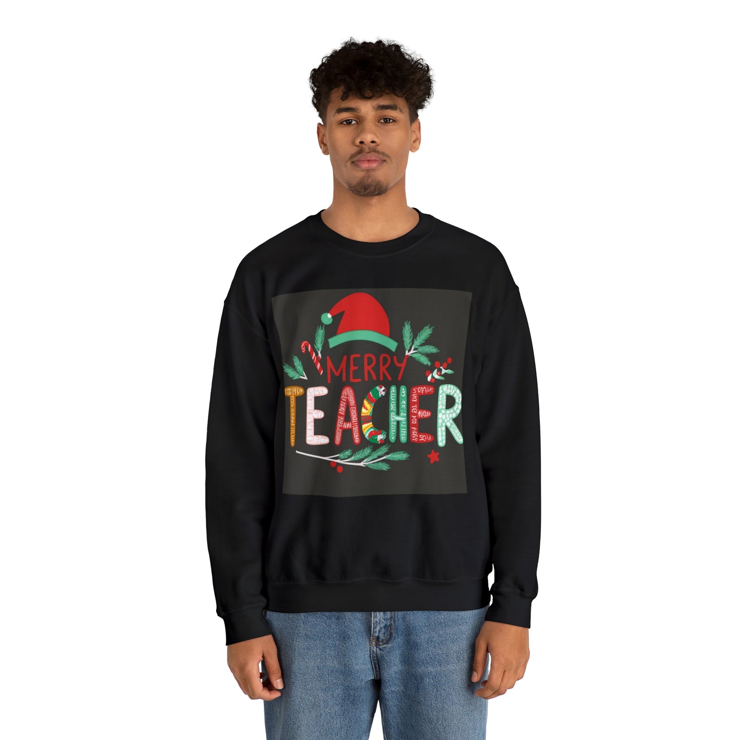 Merry Teacher Winter Holiday - Unisex Heavy Blend™ Crewneck Sweatshirt