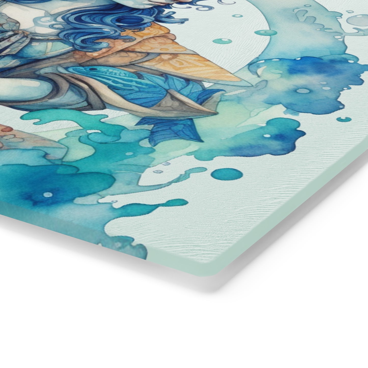 Artistic Aquarius Zodiac - Watercolor Water-Bearer Depiction - Cutting Board