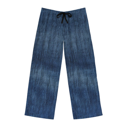 Indigo Splash: Ensueño de mezclilla lavada en azul profundo - Pantalones de pijama para hombre (AOP) 