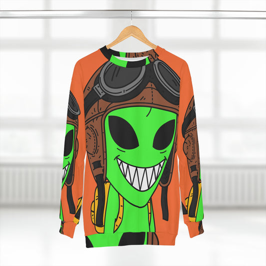 Sudadera unisex Aviator Flying UFO Operador Space Sci Fi Cartoon AOP 