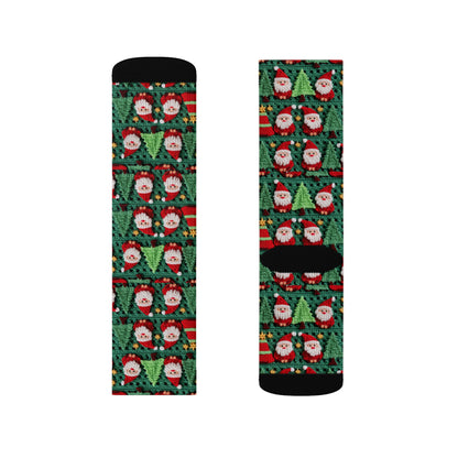 Santa Claus Crochet Pattern, Christmas Design, Festive Holiday Decor, Father Christmas Motif. Perfect for Yuletide Celebration - Sublimation Socks