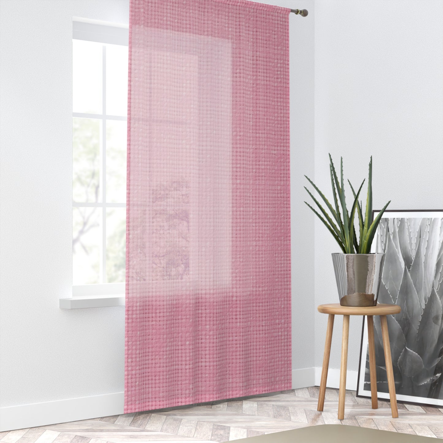 Rosa pastel: diseño de tela refrescante inspirado en la mezclilla - Cortina de ventana 