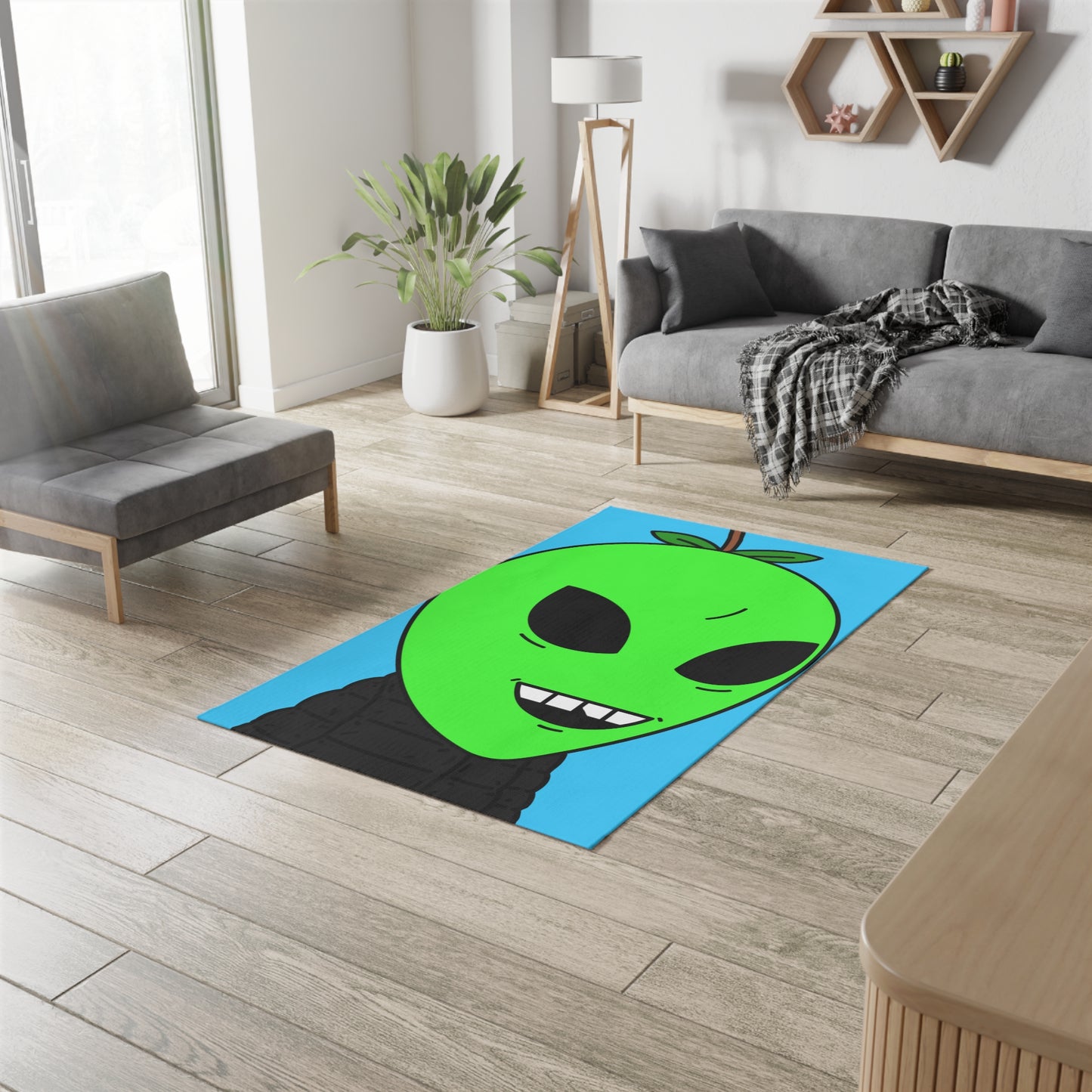 Green Apple Chipped tooth Visitor Smiling Dobby Rug