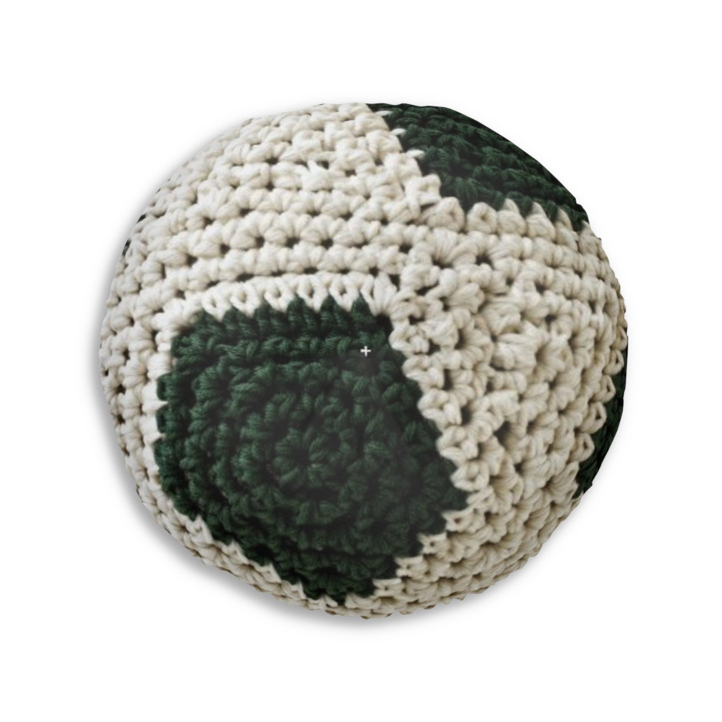 Home Soccer Ball Shaped Hooked Pillow - Assembled and Shipped From USA - Tufted Floor Pillow, Round